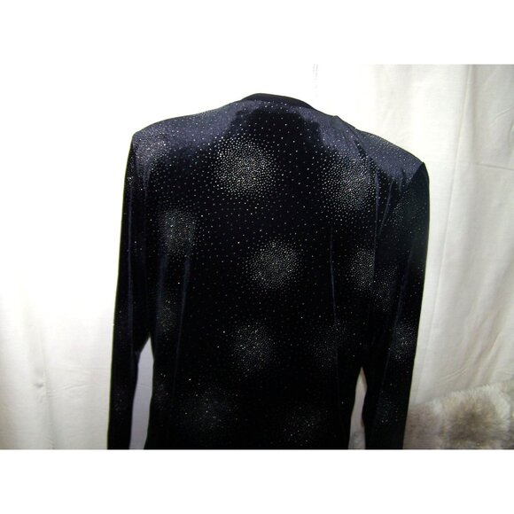 Di Marco Dress Top Maxi Skirt Black Velvet Sparkle Holiday Part M/L - Picture 5 of 12